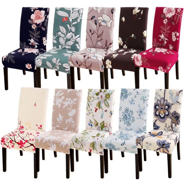 

chair covers modern dining cover protector spandex elastic print slipcovers jacquard flower pattern furniture