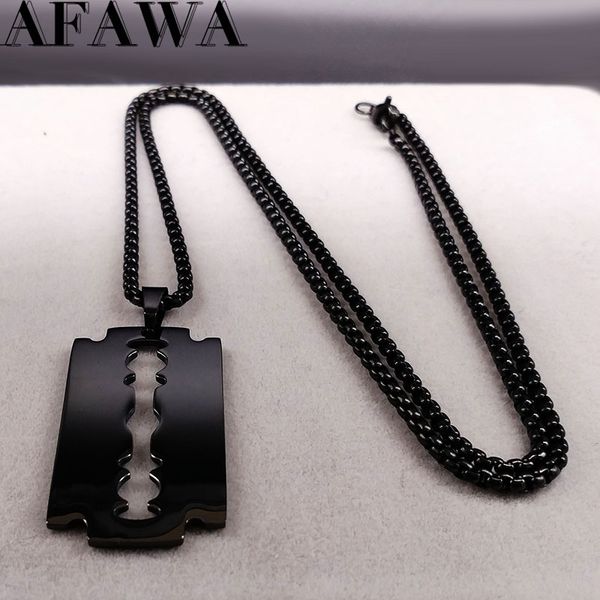 

necklaces pendants fashion blade stainless steel men jewerly black color gothic & jewelry collier homme n423s01, Silver