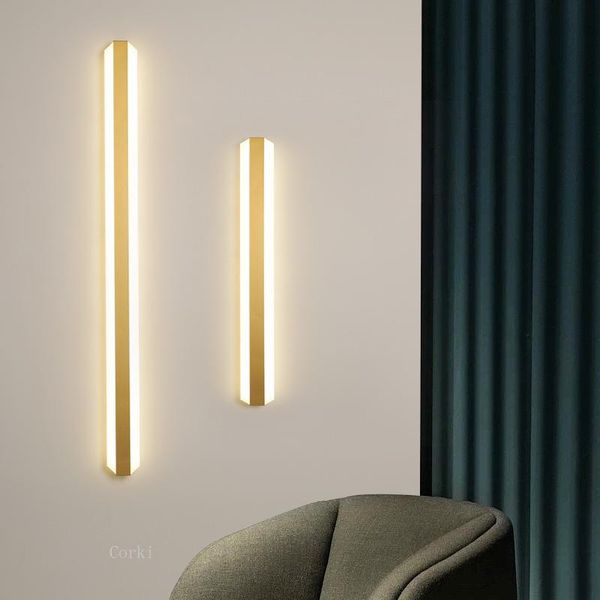 

design led wall lamp linear light acrylic gold modern lighting fixtures for bathroom sconces indoor decor vanity lights