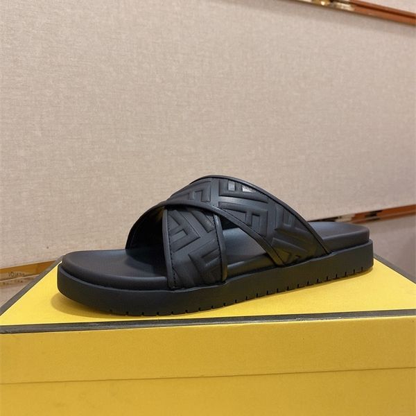 

summer new cross sandals embossed leather surface outdoor thick soled beach shoes guangzhou 70% off factory store online sale, Black