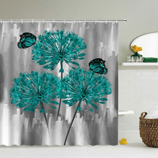 

3d bathroom curtains flowers birds shower waterproof fabric with 12 hooks home decoration washable bath screen