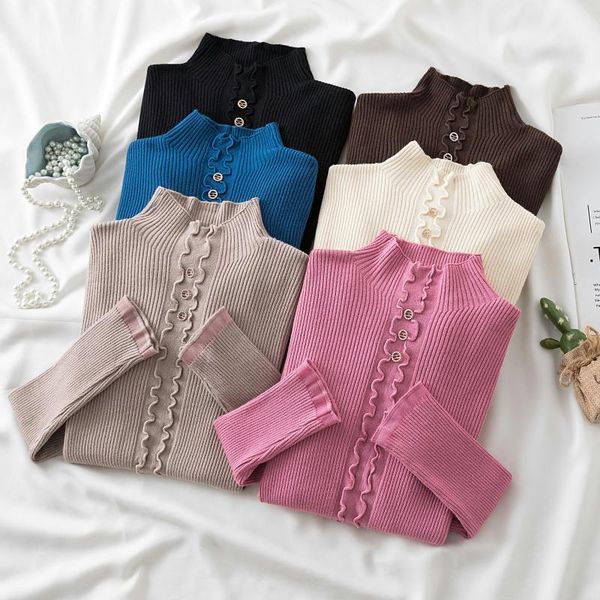 

women's sweaters winter clothes women sweater pullover autumn korean fashion ruched woman slim soft knit long sleeve jumpers pulls, White;black