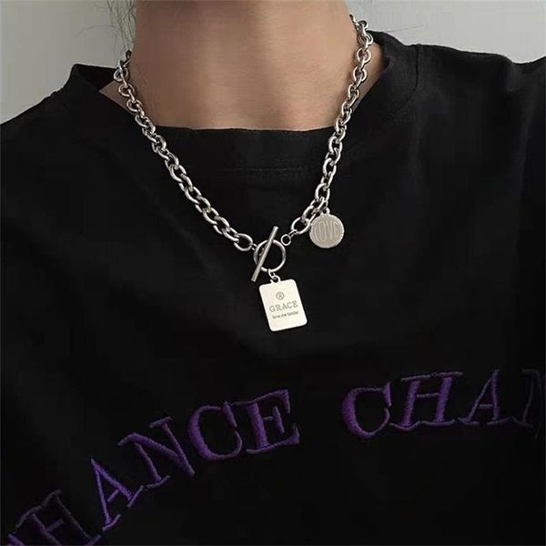 

y2k harajuku hip hop choker necklace couples vintage neck chains lock pendant women punk goth fashion casual necklaces chokers, Golden;silver