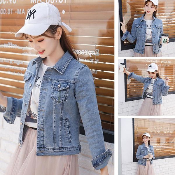 

women's jackets slim four-sleeve denim jacket, long-sleeved ripped large size spring and autumn jacket short, Black;brown