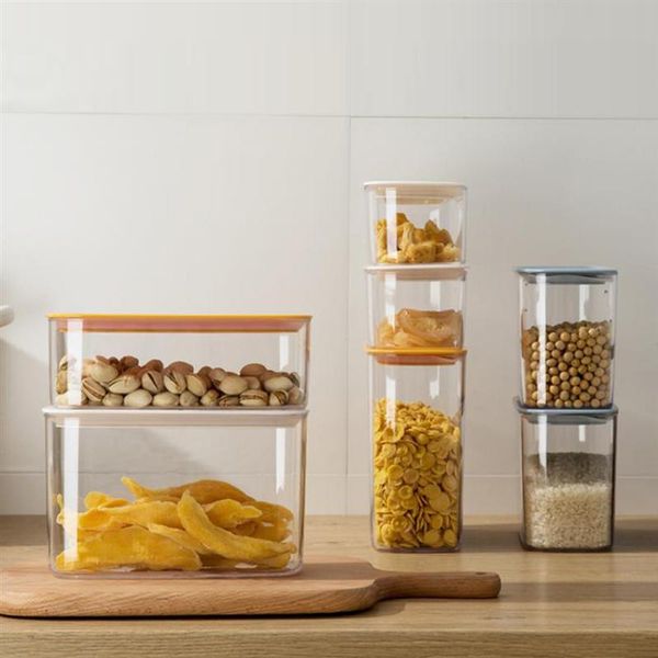 

storage bottles & jars 1pc kitchen food sealed container plastic empty jar grain canister for tea coffee bean dried fruit random color