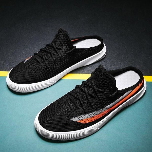 

slipper 2021 summer boys solid color printing pattern fashion casual half slippers, Black;grey