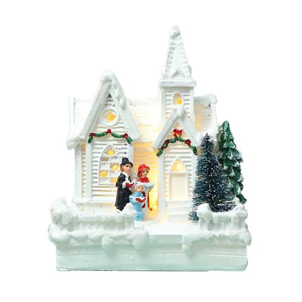 

interior decorations christmas village white gorgeous house building holiday resin xmas tree ornament gift year decor craft