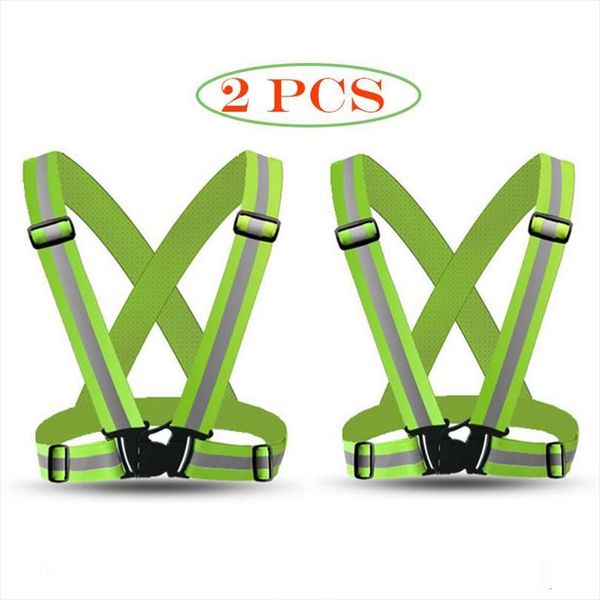 

vestbelt 01 visibily reflective vest with bands adjustable multi purpose running cycling motorcycle safety walking neon color, White;black