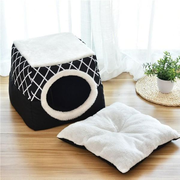 

soft touch, comfortable and breathable pet space cat house litter villa enclosed 35*33*30cm zebra pattern beds & furniture