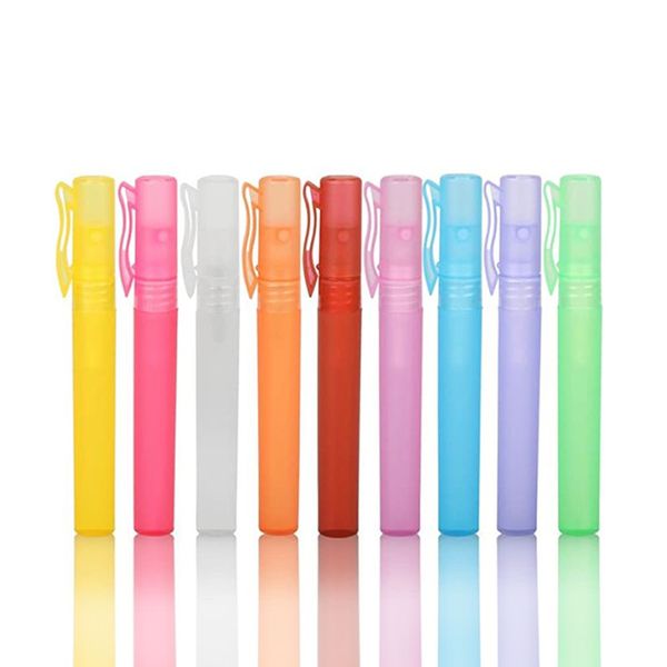 

100 x 10ml travel portable perfume spray bottles sample fragrance containers atomizer mini refillable plastic pen shape