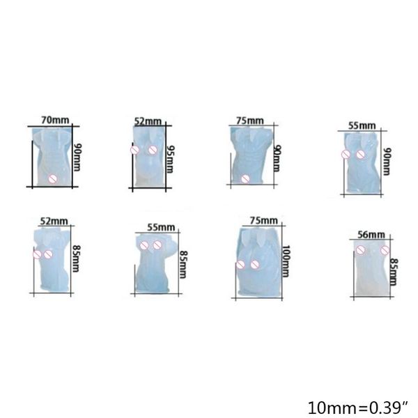 

jewelry pouches, bags 918f 3d body shape candle epoxy resin female male model ornaments silicone mould diy crafts home decorations, Pink;blue