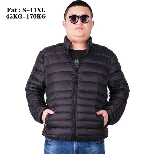 

super light duck feather men's et, large coat 8xl, 9xl, 10xl, 11xl, high neck, lightweight, Black