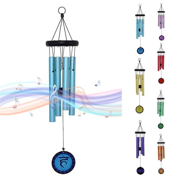 

decorative objects & figurines wind chimes outdoor with colorful chakra symbol memorial windchimes seven energy for loved one great chime gi