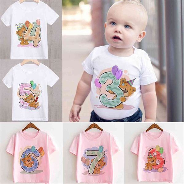 

childrens birthday party cartoons bear letter age number graphic t shirt tshirts clothing child 2 years 9, Blue