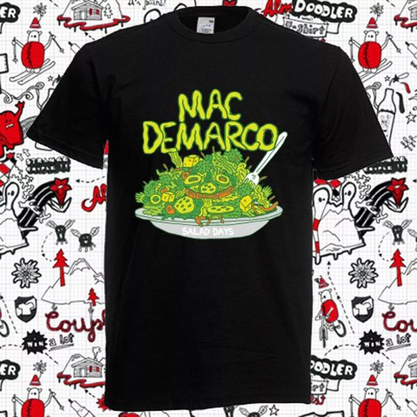 

mac demarco salad days men's black t-shirt size s-3xl, White;black