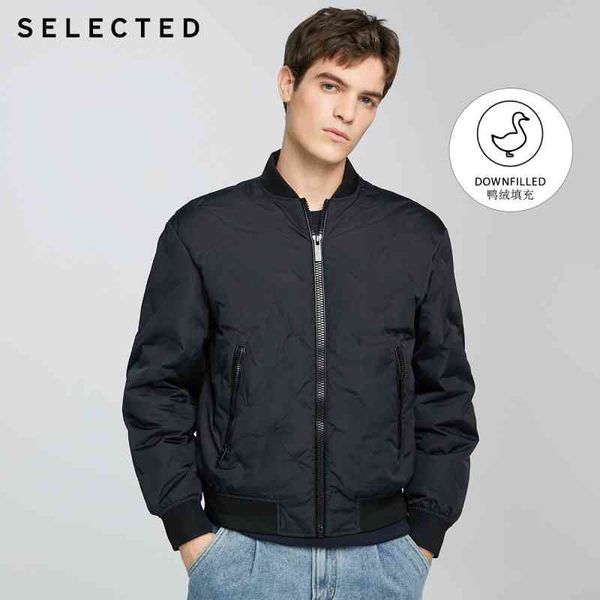 

selected men's winter duck coat baseball collar letters down et s|420312001, Black;white