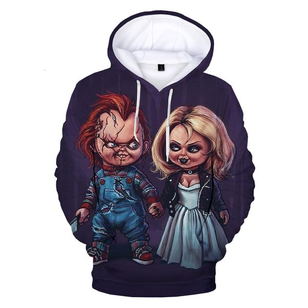 

men's hoodies & sweatshirts bride of chucky 3d printed hoodie men women fashion casual pullover harajuku streetwear plus size ys39, Black