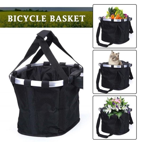 

dog car seat covers bike basket removable bicycle handlebar folding small pet cat carrier cycling bag shopping