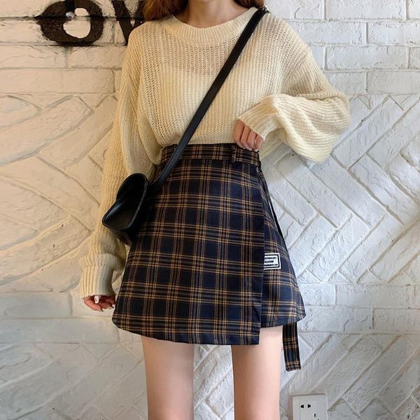 

skirts summer 2021 korean high waist irregular skirt for female students, Black