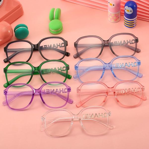 

fashion sunglasses frames round anti-blue light kids glasses optical frame children boy girls computer transparent blocking anti reflective, Black