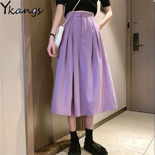 

skirts purple black solid pleated skirt students women japanese color high waist long 2021 fashion college style wild saia