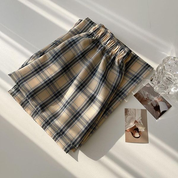 

women's pants & capris wholesale 2021 spring summer fashion casual long women woman female ol wide leg plaid vy21901, Black;white