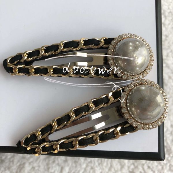 

9x2.5cm fashion hair clips pretty gray pearls 2c symbol hairpin including parper cards, Golden;silver