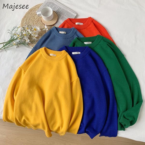 

men's sweaters men pullovers simple solid o-neck loose all-match knitted winter warm thickening sweater casual korean style daily male, White;black