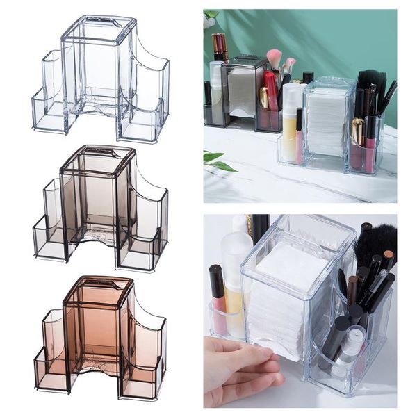

eyebrow tools & stencils multi-functional clear cosmetics organizer space saver for cotton pads desk