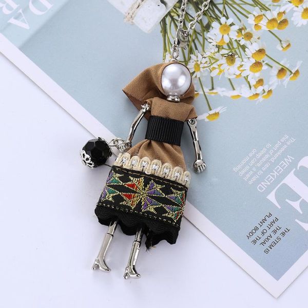 

pendant necklaces brand skirt doll baby handmade cute necklace for women girl statement fashion jewelry, Silver