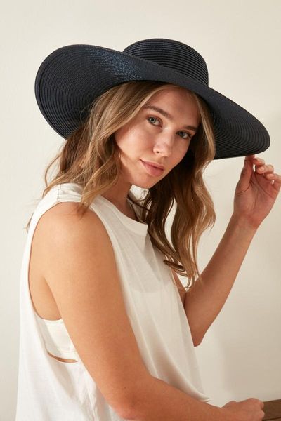 

& city womens sun straw hat y1730-03 outdoor hats, Black;white