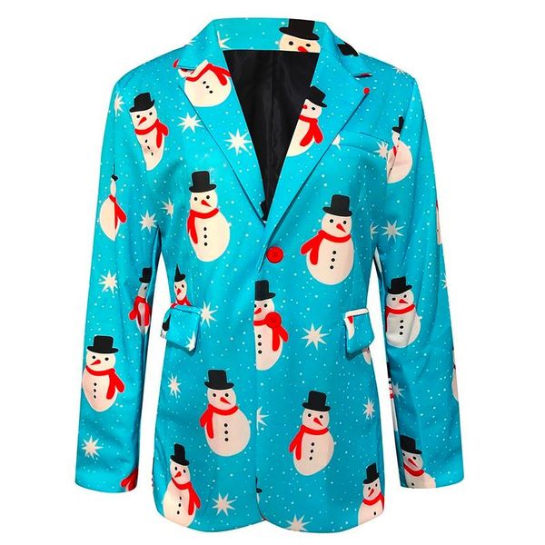 

men's suits & blazers merry christmas jackets single button long sleeve suit for men printed jaqueta, White;black