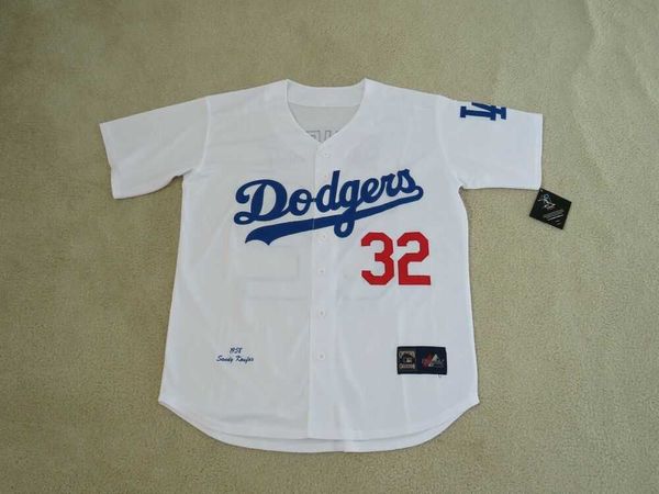 Costura personalizada #32 Sandy Koufax Stitch Retro White Jersey New Men Women Youth Kids Baseball Jersey XS-6xl