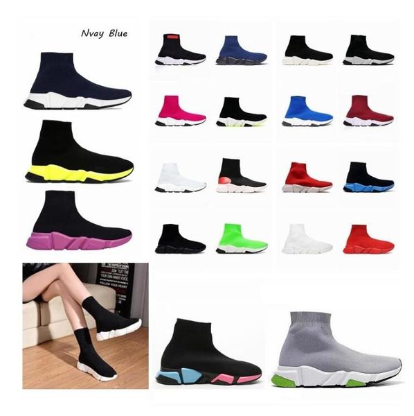 

2021 Speed trainer 1.0 sock shoe sports men women balanciaga balenciaca balenciga boot socks fashion casual shoes tripler designer sneakers, Black
