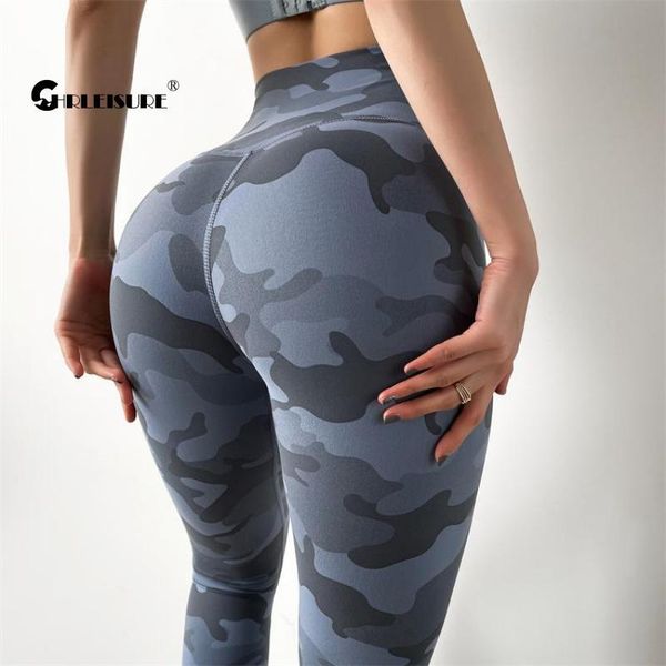 

yoga outfit chrleisure nudity sport leggings camouflage high wasit hip lift women's pants elasticity quick dry gym sportswea