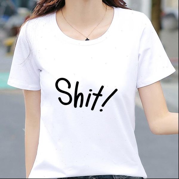 

women t shirt summer harajuku letter printed white female clothing tshirt thin section short sleeve femme