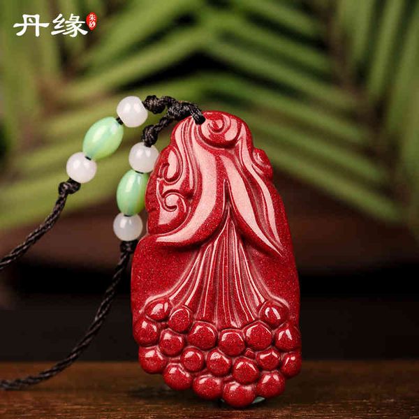 

souvenirs danyuan cinnabar rose magnolia fox purple gold sand pendant