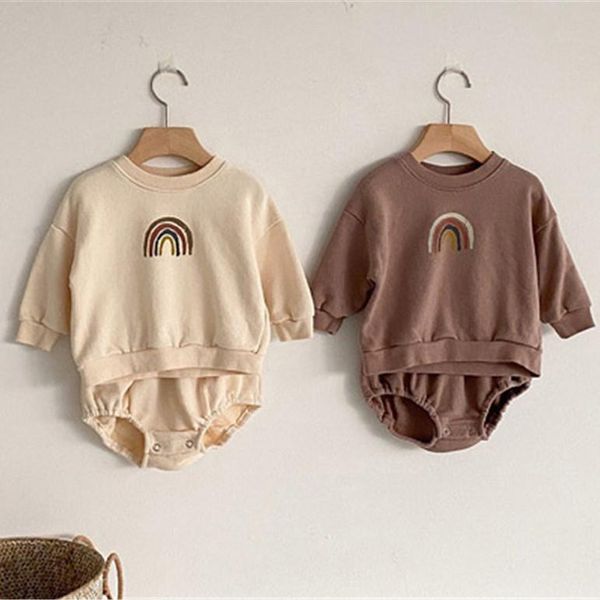 

clothing sets cartoon rainbow embroidery hoodies for boys clothes long sleeve pullovers+short pants set children tracksuit outfit, White