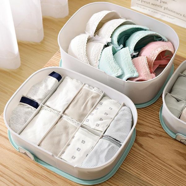 

storage drawers foldable plastic underwear box deskbra socks panties organizer with cover