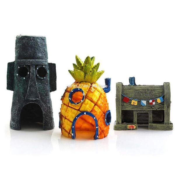 

decorations aquarium decoration pineapple house crab restaurant squidward hideout safe for freshwater and saltwater fish tanks