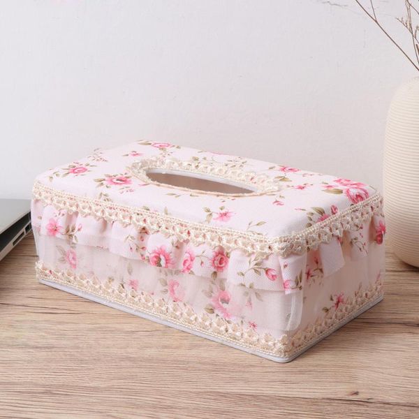 

tissue boxes & napkins european pastoral style box creative decorative fabric lace cointainer holder (green)