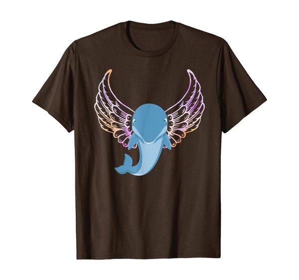 

adorable flying dolphin t-shirt, White;black