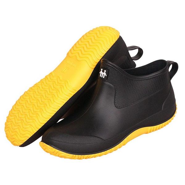 

boots 2021 rain women's short summer men low rubber shoe cover anti-slip waterproof shoes outdoor 35-44, Black