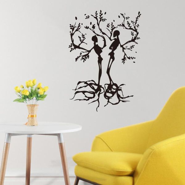 

two dancing tree wallpaper creative wall decal living room decor wallpapers