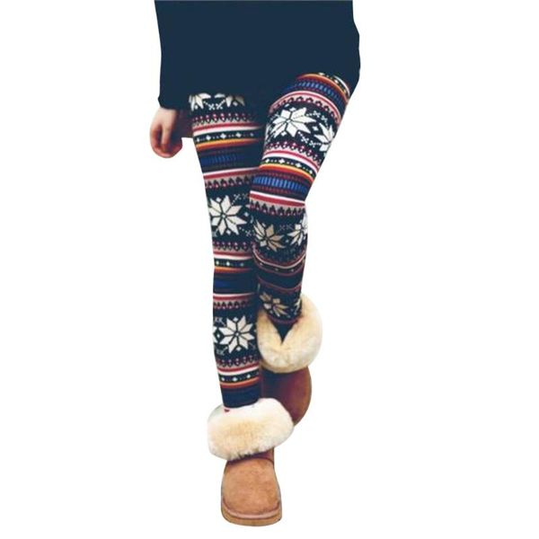

women's leggings casual women ladies skinny print stretchy jegging pants slim christmas printed winter femme, Black