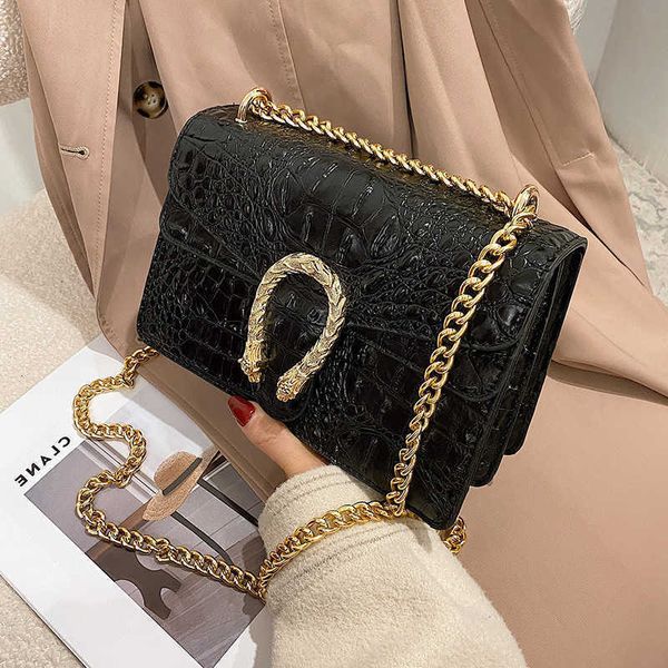 

wholesale fashion bag chain female 2021 new crocodile simple messenger texture korean fashion shoulder