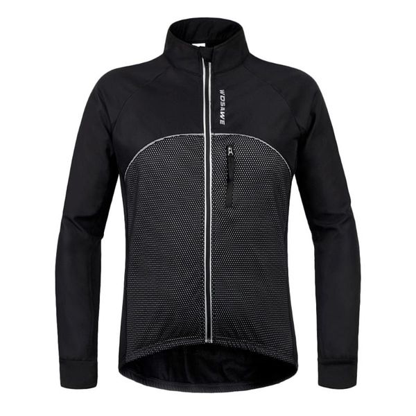 

racing jackets gym soft shell thermal fleece cycling jacket autumn winter sportswear, Black;red