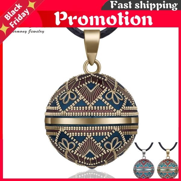 

pendant necklaces harmony ball necklace vintage chime bola for women fashion jewelry gift mexican pregnancy 45'' chain 3 style, Silver