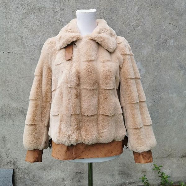 

women's fur & faux european fashion coat winter warm jacket environmental protection, Black