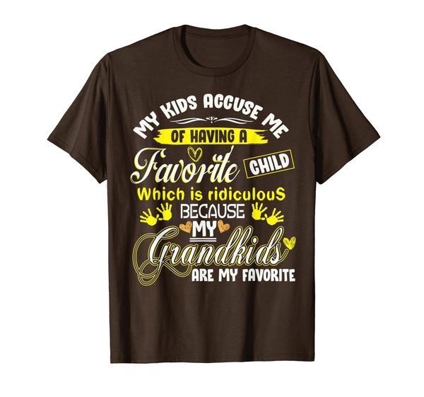 

my kids accuse me of a having a favorite child grandma t-shirt, White;black